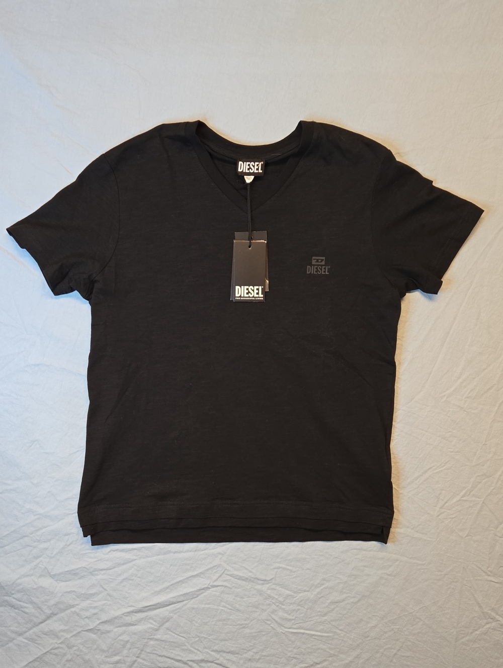 Diesel T-Norrie-HD Deep Black V Neck Short Sleeve T-Shirt